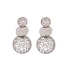 Perforated Disc Drop Statement Earring
