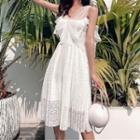 Open Back Lace Sleeveless A-line Dress