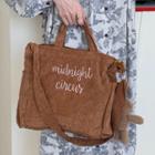 Embroidered Corduroy Tote Bag / Bag Charm / Set