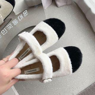 Cap-toe Fleece Mary Jane Shoes