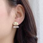 Alloy Cloud Faux Pearl Fringed Earring Ge2067 - Gold - One Size
