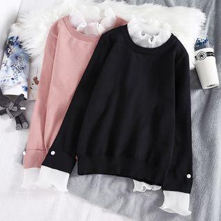 Chiffon Panel Cardigan