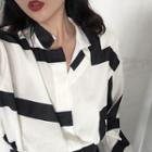 Color Block Shirt White - One Size