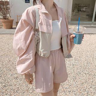 Pastel Drawstring Nylon Shorts