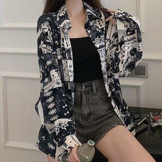 Pattern Chiffon Shirt Shirt - One Size