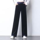 Pleuche High Waist Wide Leg Pants