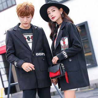 Couple Matching Single-button Printed Blazer
