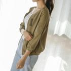 3/4-sleeve Zip-front Jacket