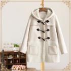 Hooded Faux Shearling Toggle Coat