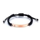 Fashion And Simple 316l Stainless Steel Rose Gold Geometric Bar Bracelet With Pink Cubic Zirconia Rose Gold - One Size