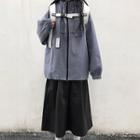 Oversize Zip Jacket / Midi A-line Skirt