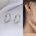 Heart Rhinestone Alloy Earring 1 Pc - Silver - One Size