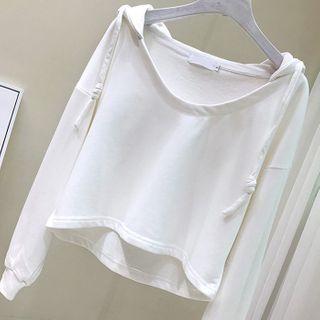 Long-sleeve Loose-fit Cropped Hoodie