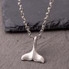 Whale Tail Pendant Stainless Steel Necklace Silver - One Size