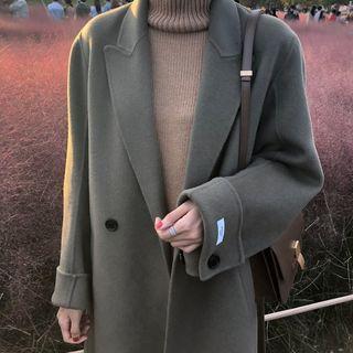 Double-breasted Woollen Long Coat
