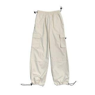 Drawstring-hem Flap-pocket Sweatpants