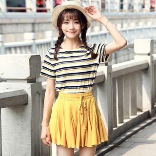 Drawstring Mini Skort