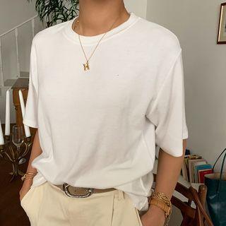 Short-sleeve Napped T-shirt Ivory - One Size