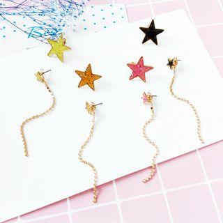 Non-matching Star Tasseled Earring