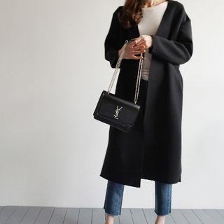 V-neck Open-front Coat