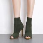 High-heel Peep-toe Short Boots