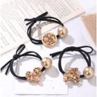 Rhinestone Beaded Heart & Metallic Ball Hair Band