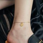 Disc Pendant Anklet Coin Anklet - Gold - One Size