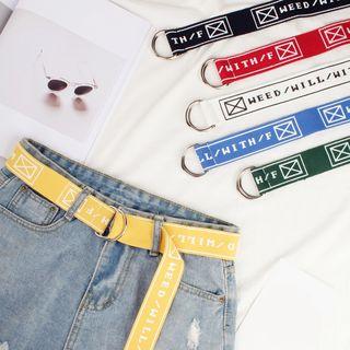 Lettering Canvas Holeless Belt