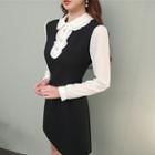 Inset Frilled-blouse A-line Mini Dress