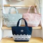 Lace Panel Canvas Lunchbox Bag
