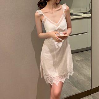 Lace Trim Night Dress / Robe