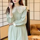 Eyelet Lace Blouse Pea Green - One Size