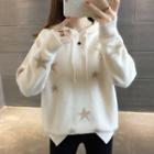 Star Embroidered Hooded Sweater
