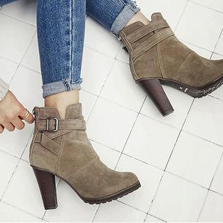Belted High-heel Ankle Boots