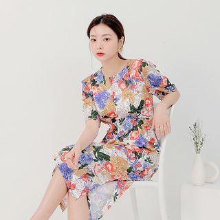 High-waist Bloom Sheath Dress