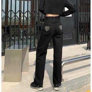 Heart High-waist Wide-leg Jeans