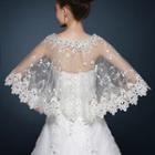 Embroidered Mesh Wedding Cape