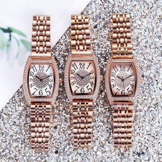Rhinestone Stainless Steel Bracelet Watch