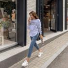 [the Denim] Slit-trim Straight-leg Jeans