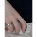 Sterling Silver Layered Ring / Cz Ring