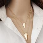 Alloy Triangle Pendant Layered Necklace As Shown In Figure - One Size