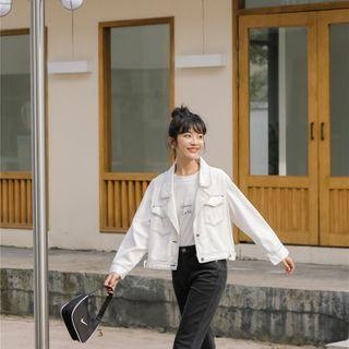 Color-block Denim Long-sleeve Jacket