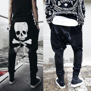 Drawstring Printed Baggy Pants