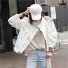 High-neck Flap-pocket Jacket