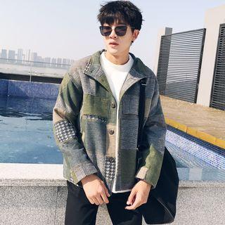 Stand Collar Panel Button Jacket