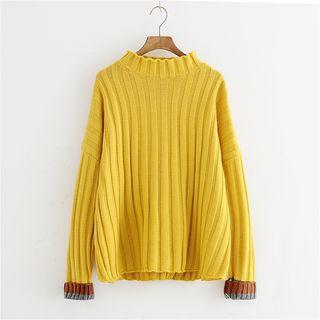 Long-sleeve Mock Collar Sweater