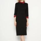 Elbow-sleeve Zip-back Sheath Dress