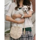 Rounded Woven Rattan Cross Bag