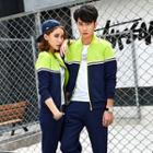 Couple Matching Color Block Bomber Jacket