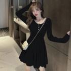 Henley Mini A-line T-shirt Dress